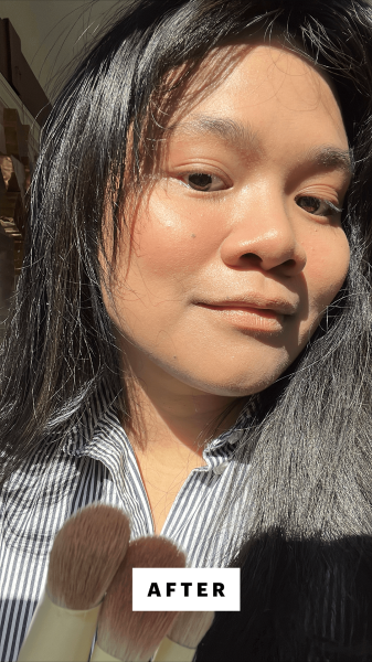 Calaor after using the Morphe Buttery Blends 4Piece Face Brush Set